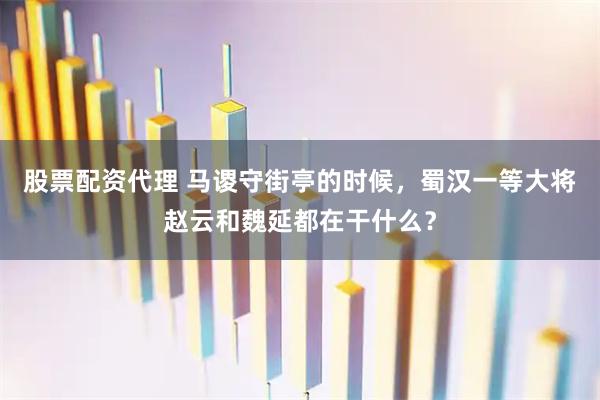 股票配资代理 马谡守街亭的时候，蜀汉一等大将赵云和魏延都在干什么？